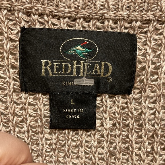 REDHEAD 1/4 Button Zip Henley Cotton Blend Pullover Fisherman Sweater Men’s L - Picture 6 of 16